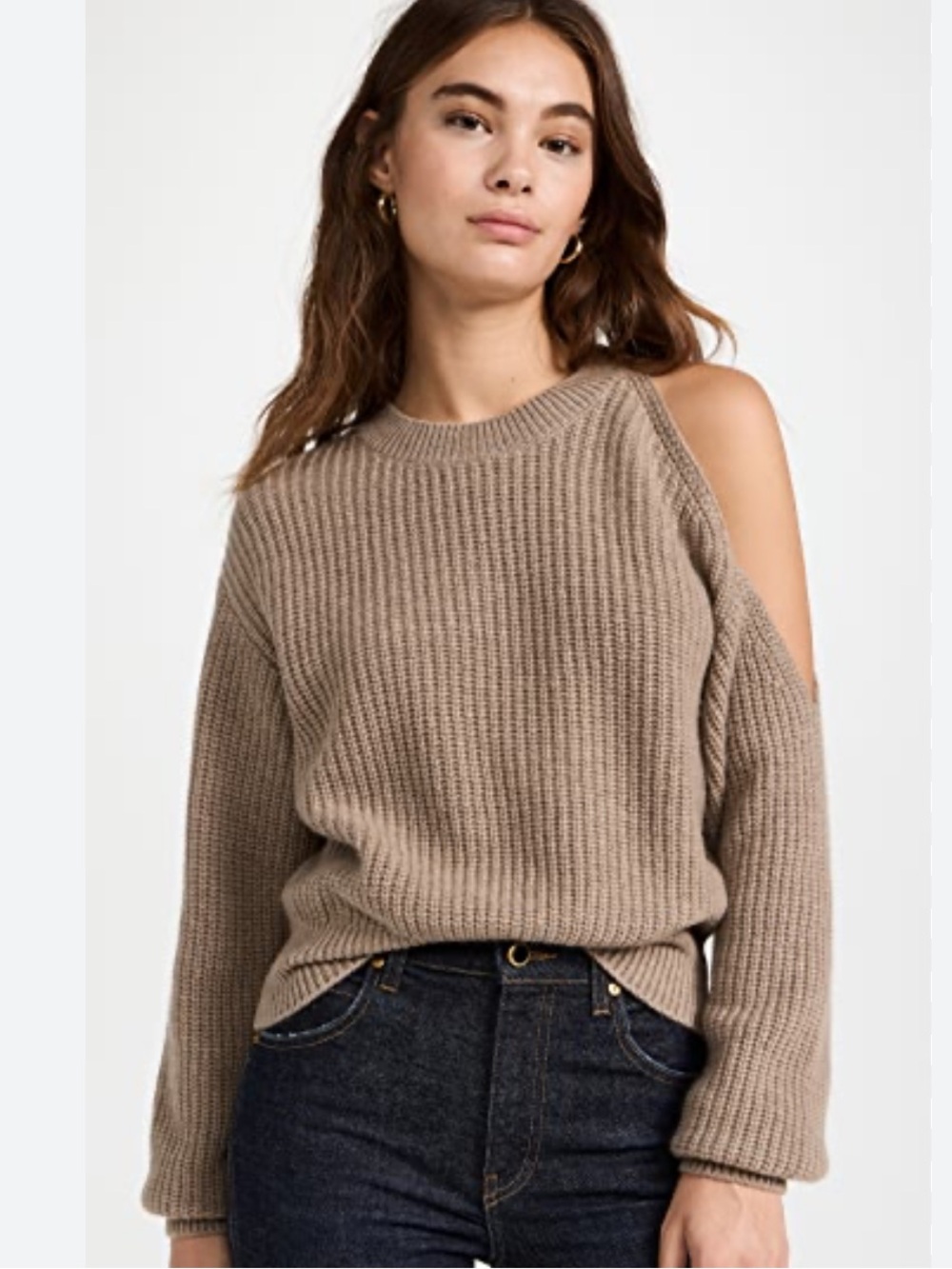 NWT Lisa Yang Leora Women's 100% Cashmere One Open Shoulder Sweater Size 2 M L